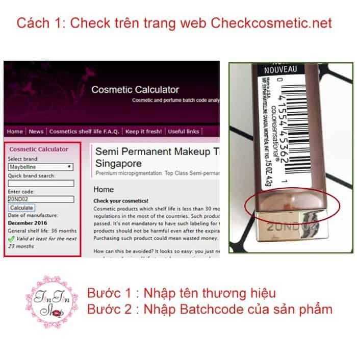Checkcosmetic cung cấp cho bạn thông tin kiểm tra batch code